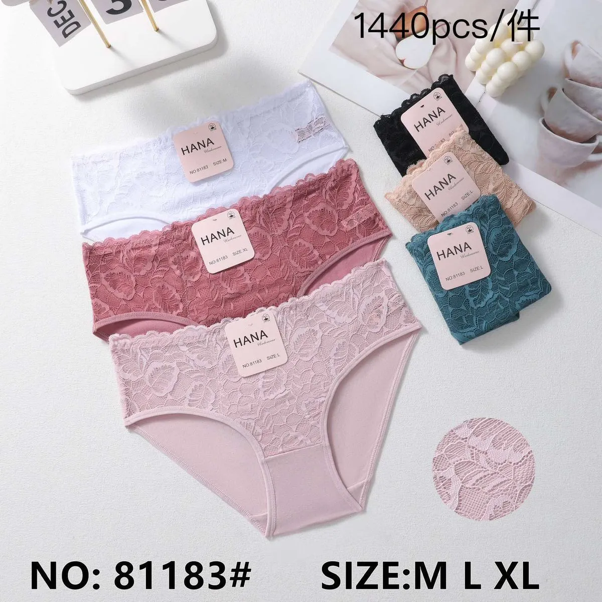Majtki damskie HANA koronka M L XL 1440szt/24op
