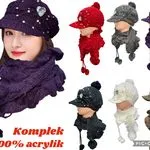 Komplet damski czapka i szalik 100% akryl