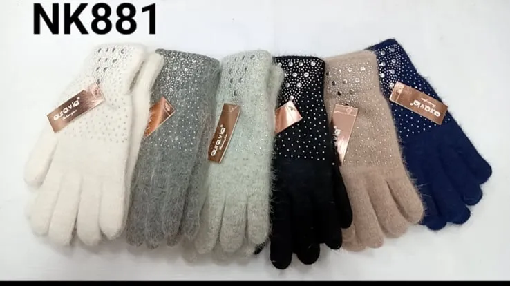 Rękawiczki damskie NK881 z cekinami, 5 kolorów