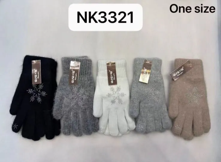 Rękawiczki damskie futrzane One Size NK3321, 5 kolorów