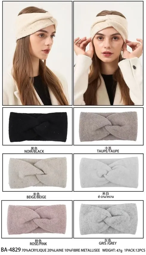 Opaski damskie na uszy 10% akryl 10% metal 80% inne BA-479