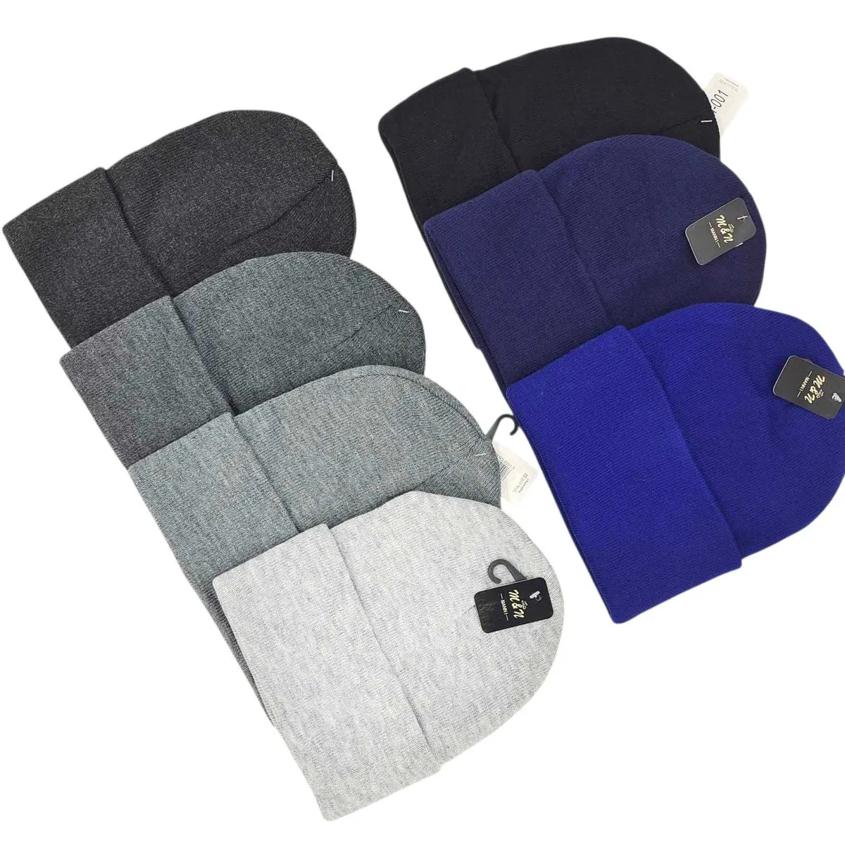 Czapki męskie beanie, 12 szt, różne kolory