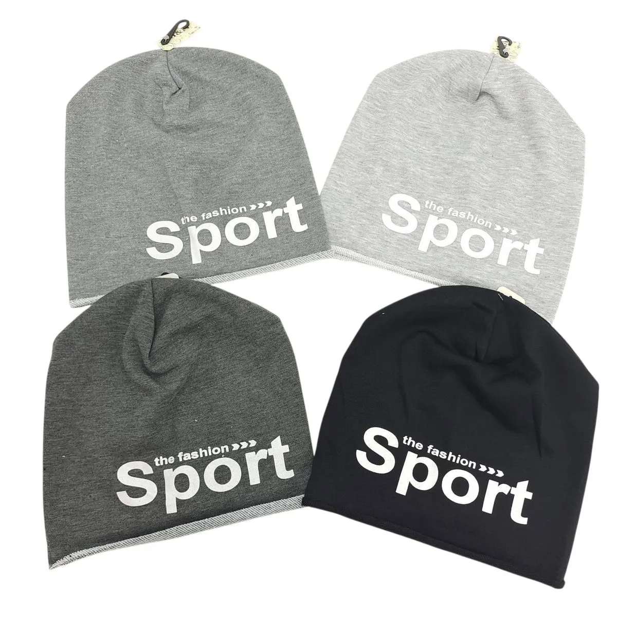 Czapki męskie beanie The Fashion Sport szary/czarny