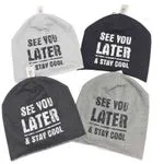 Czapki męskie beanie 'See You Later & Stay Cool' szary/czarny