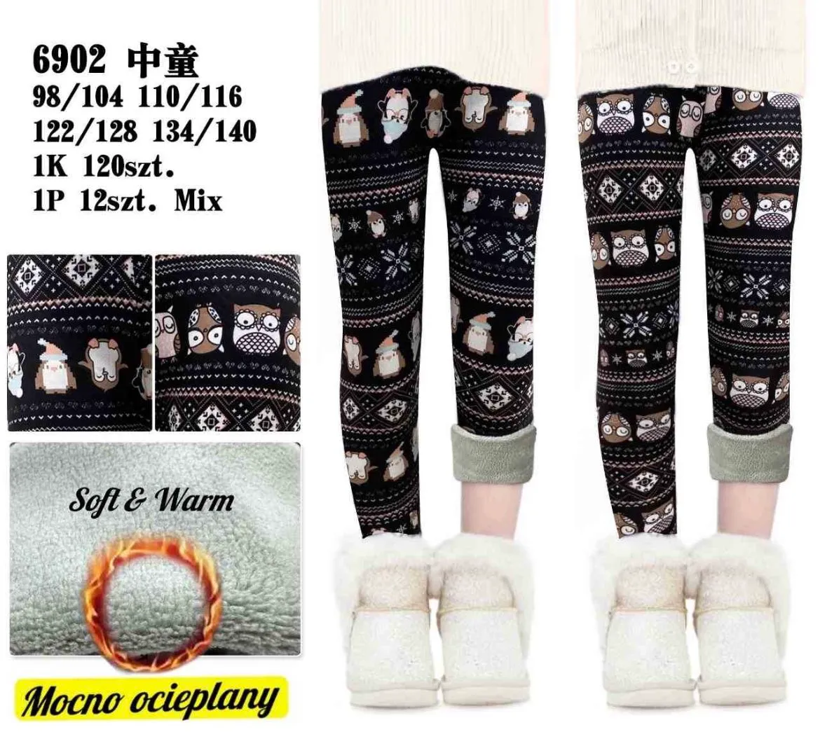 Legginsy dla Dzieci Ocieplane Zima Mix Rozm. 98/104-140