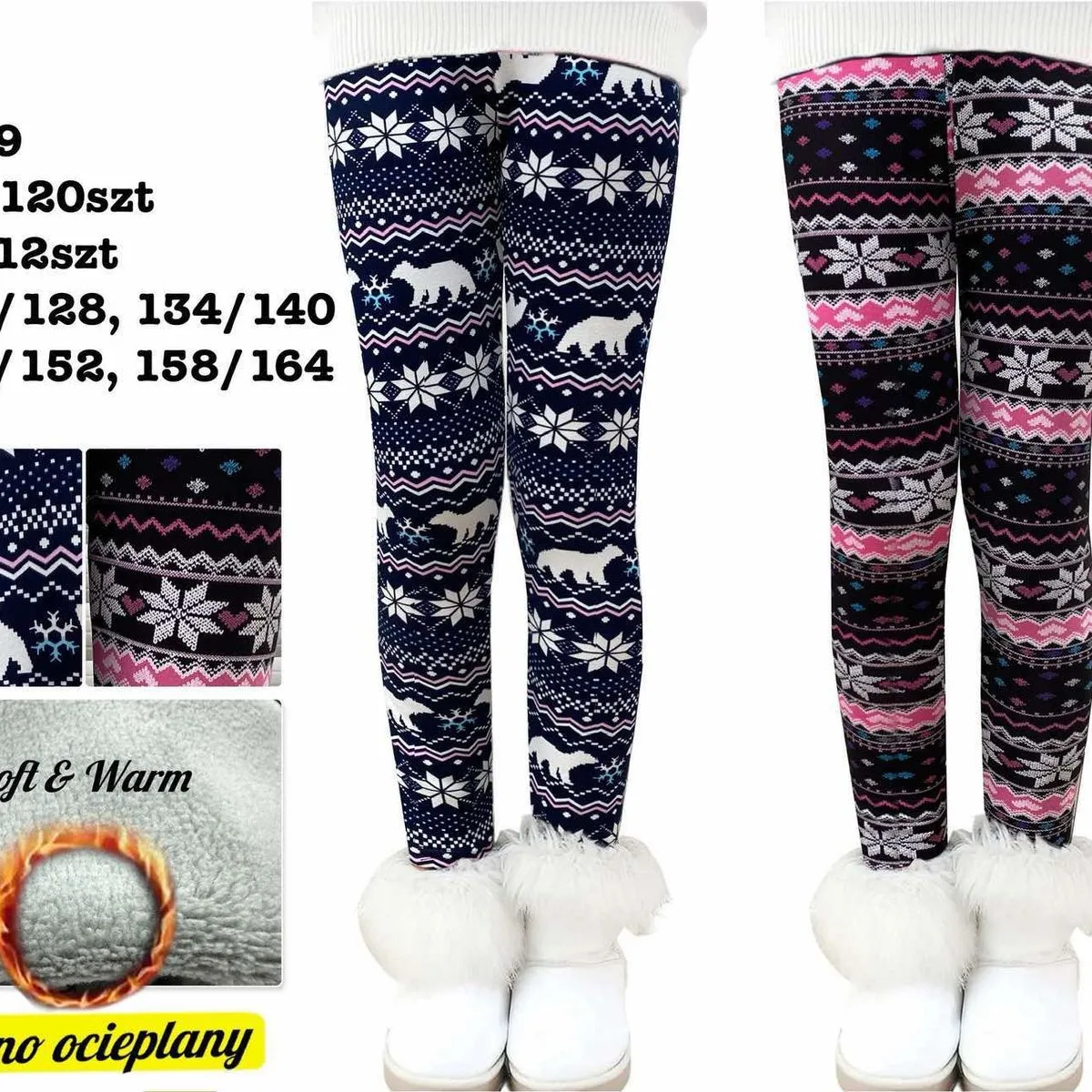 Legginsy dla Dzieci Ocieplane Soft & Warm 120-140cm