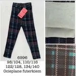 Legginsy Dziecięce Ocieplane Kratka 128/128, 130/140