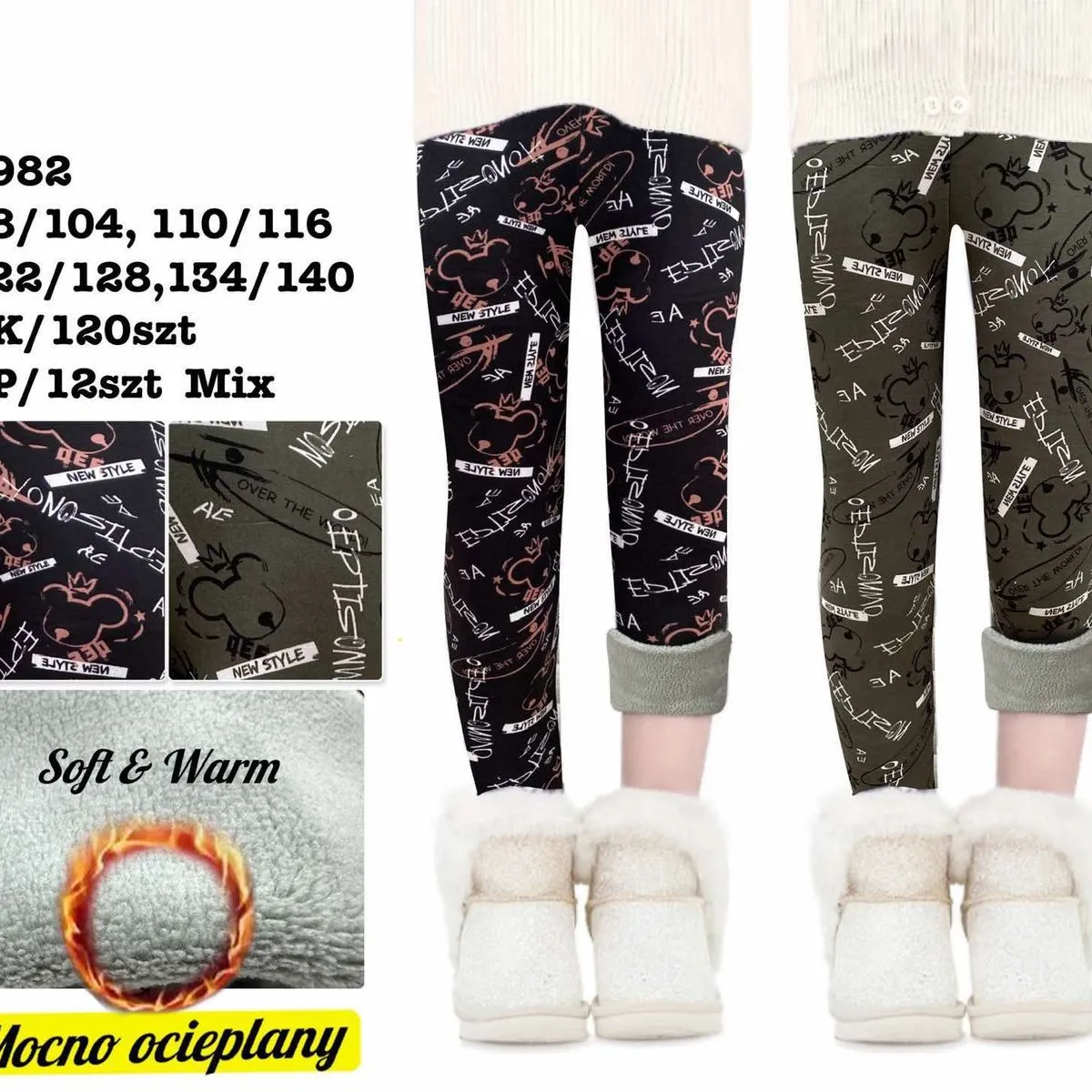 Legginsy dla Dzieci Ocieplane Mix Rozmiary