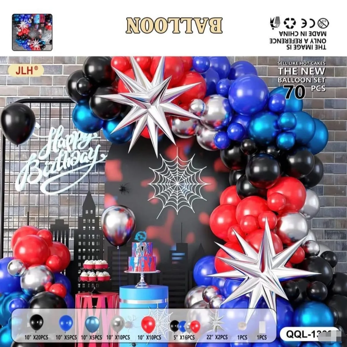 Balon Dekoracja Spider-Man Set 70 szt