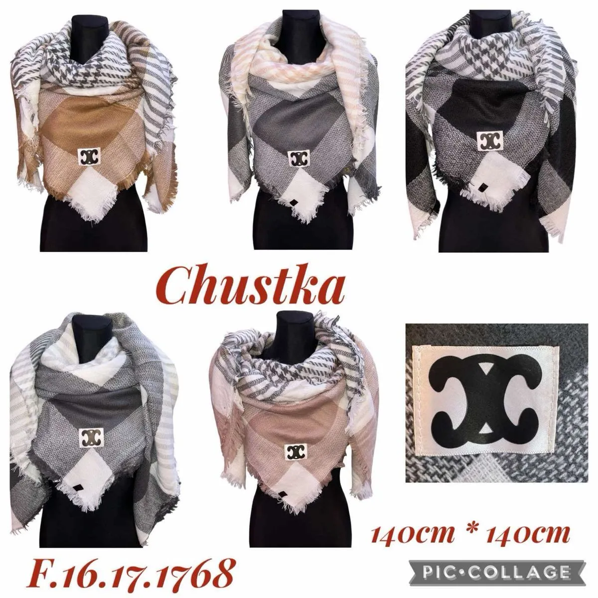 Chustki Damskie Wzorzyste 140x140cm
