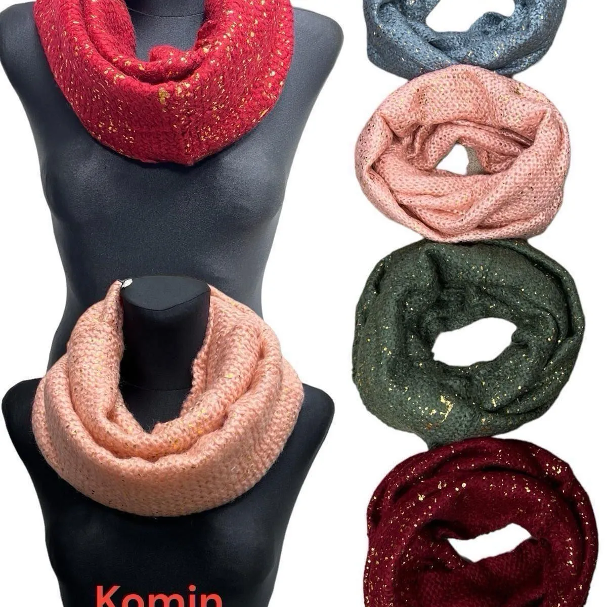 Komin Damski z Brokatem