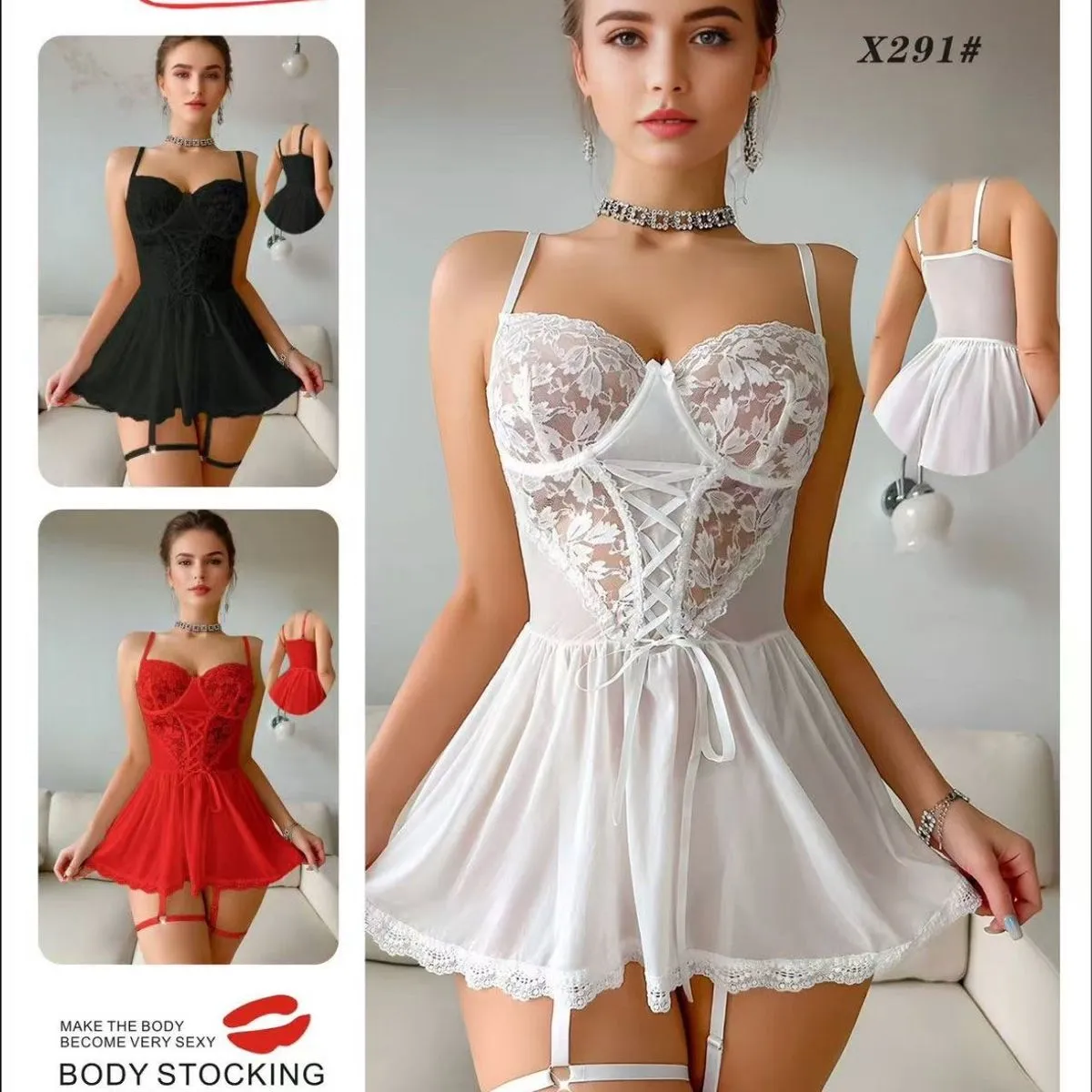 Piżama damska Make Body Stocking X291 Han
