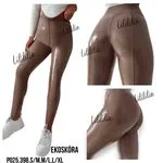 Legginsy damskie błyszczące brązowe P025.398 S/M/L/XL