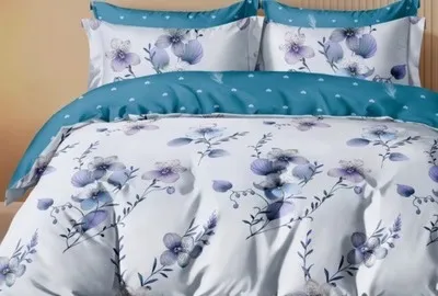 Komplet Pościel 4CZ 160/200 Kwiaty Lawendowe