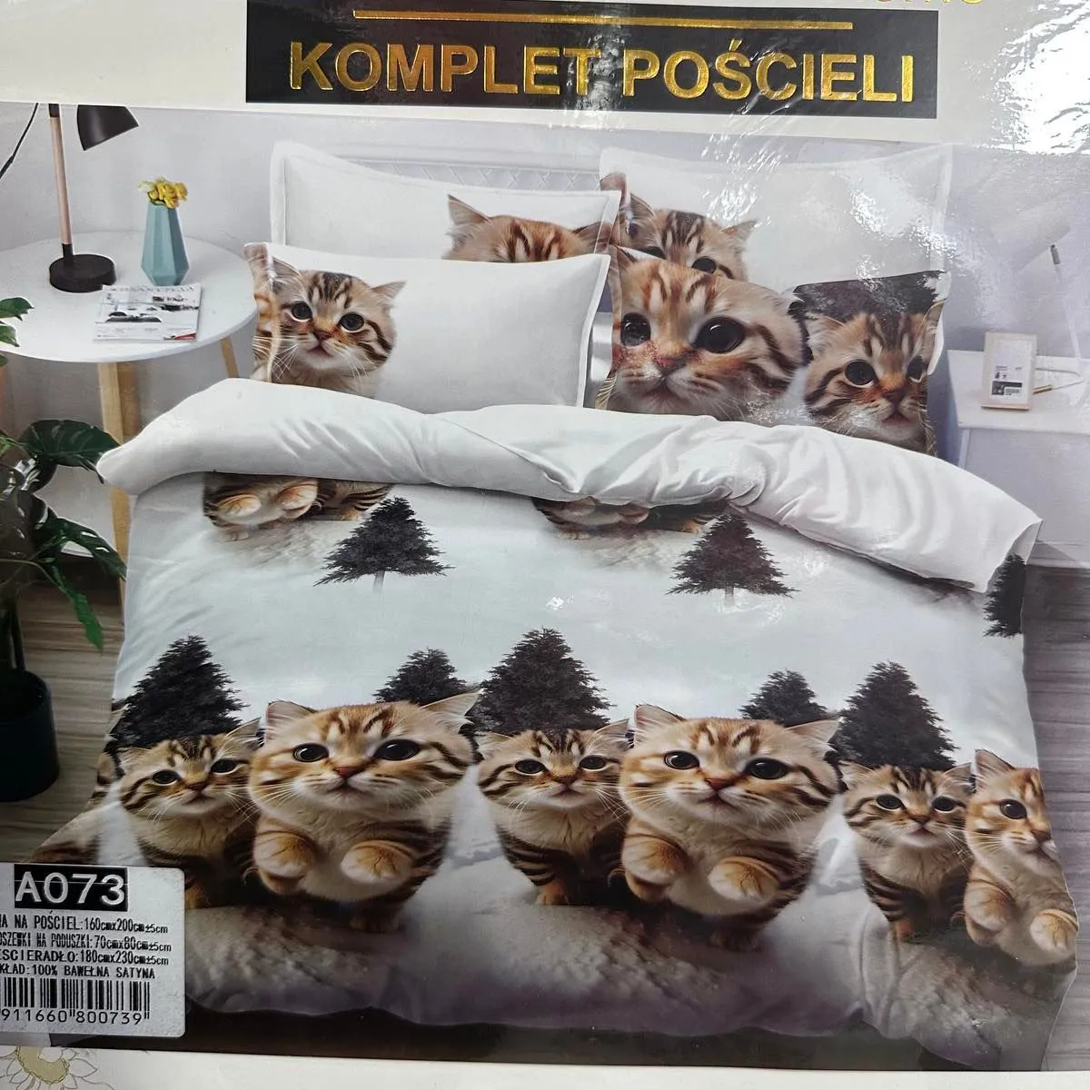 Komplet Pościeli 4CZ 160/200 Koty A073
