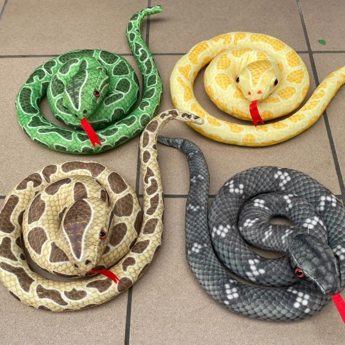 Maskotka Pluszowa Wąż 125cm Zielony/Żółty/Brązowy/Czarny