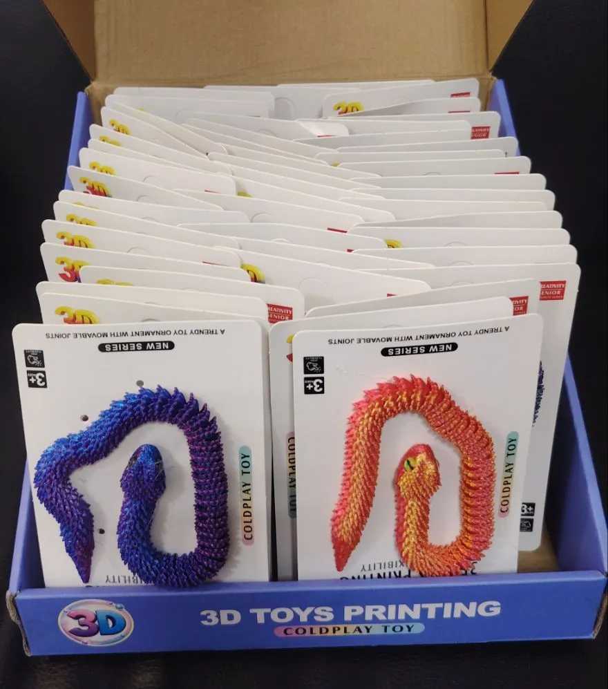 Zabawki 3D Pop It Snake granatowo-fioletowa i czerwona