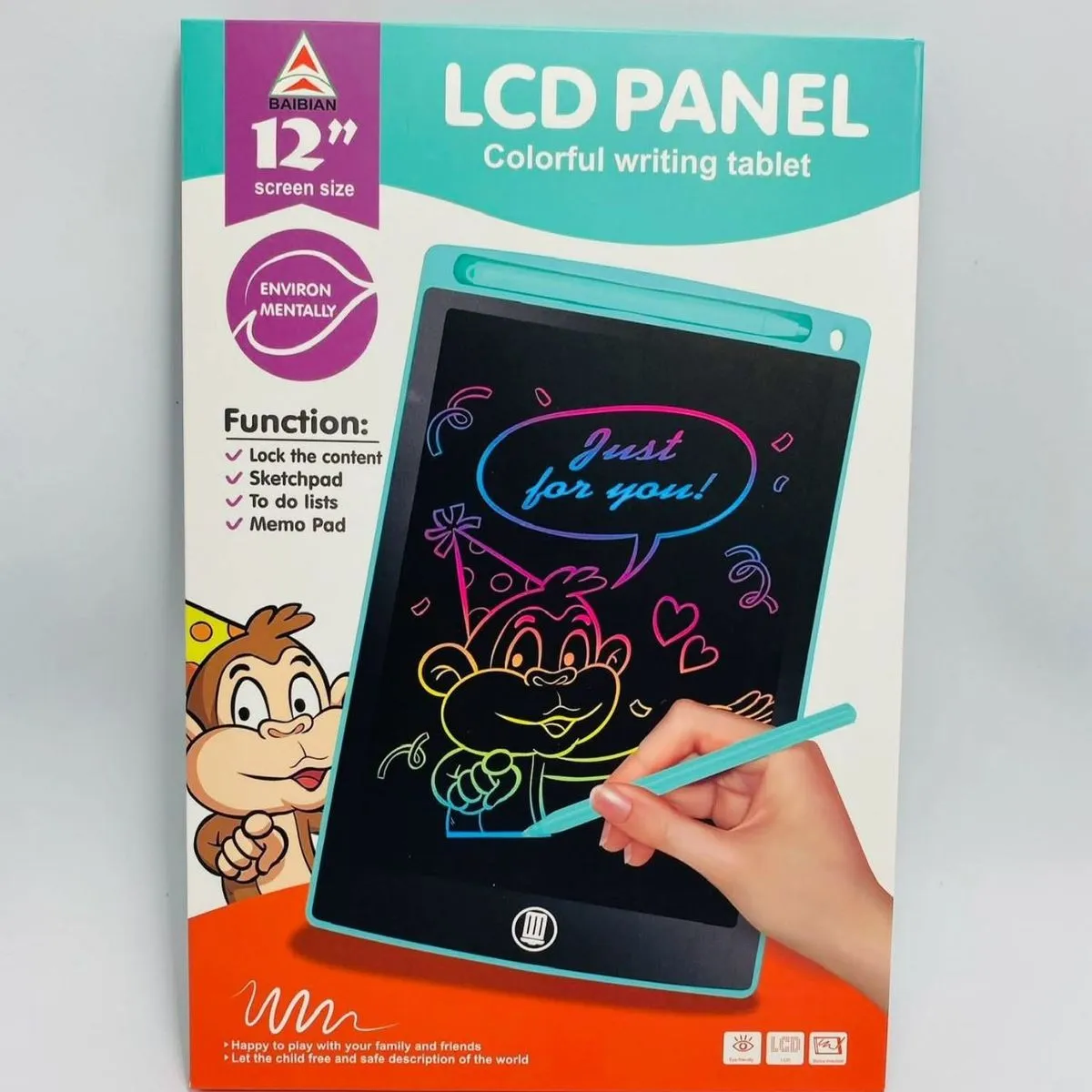 Kolorowy Panel LCD do Pisania i Rysowania 12"