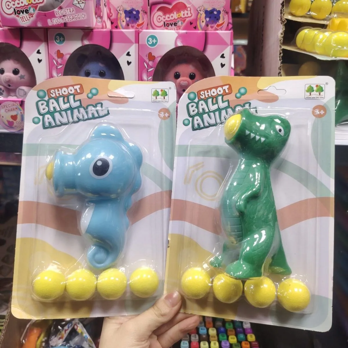 Zabawki Ball Animal - Hipopotam i Dinozaur, 2 szt.