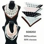 Szaliki damskie w grochy 50% bawełna 50% wiskoza