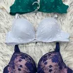 Biustonosz damski push-up koronka 3 szt. rozmiar 46