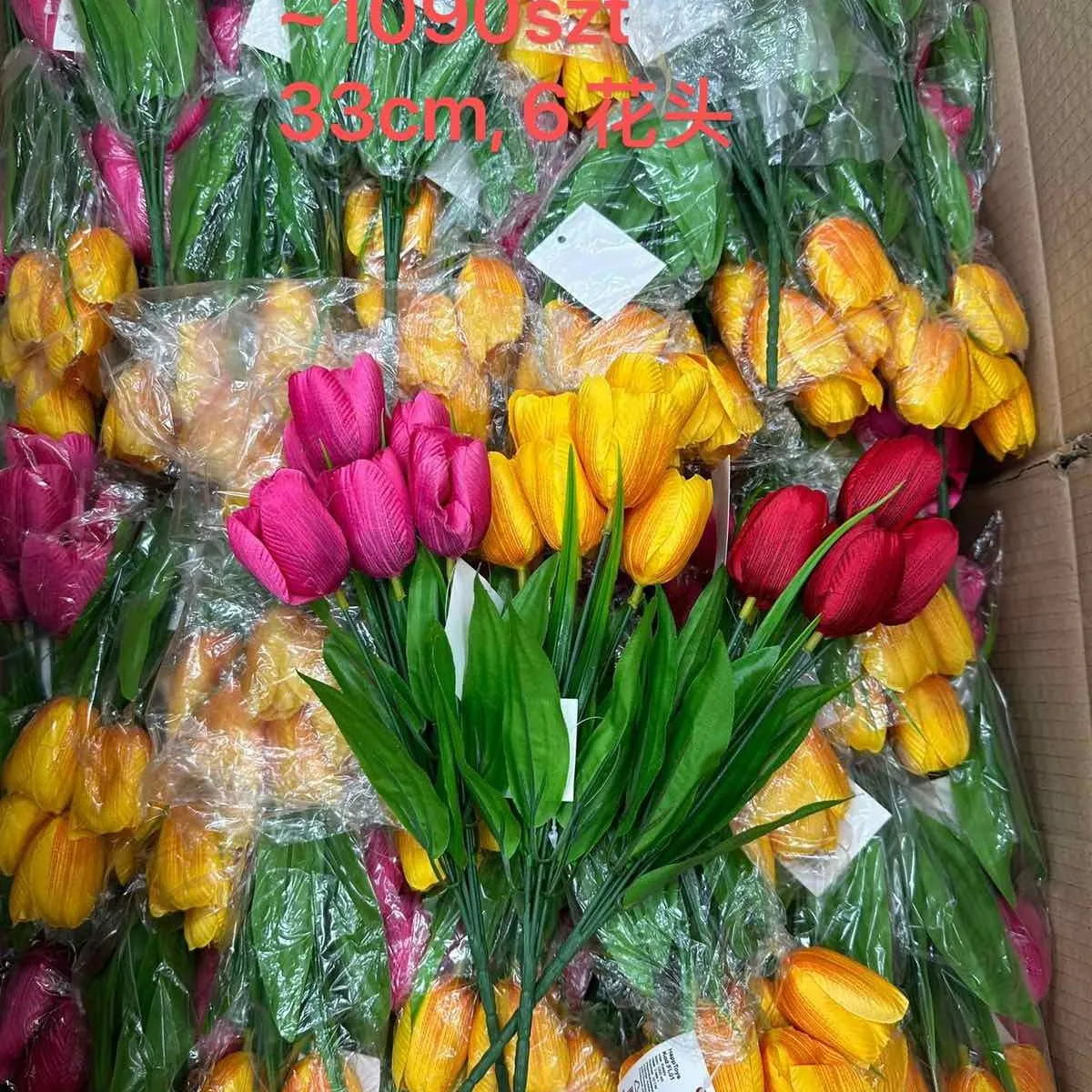 Sztuczne tulipany dekoracyjne 35cm 6 szt Wielkanoc