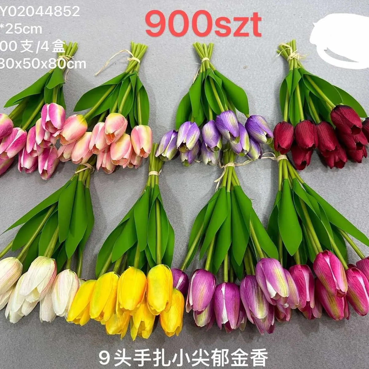 Sztuczne Bukiety Tulipanów Wielkanoc Dekoracja 10PCS 130x80cm