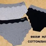 Majtki damskie Lansard 9905 M/L XL bawełna szaro-czarne