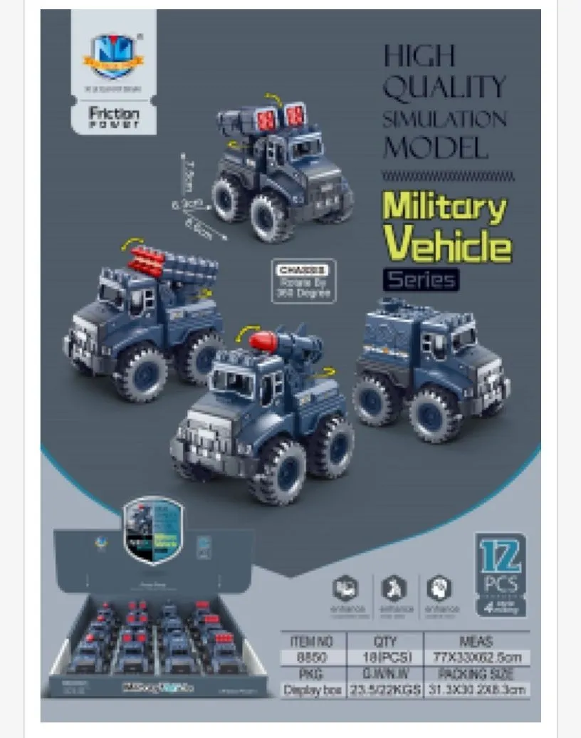 Zabawki Military Vehicle Series Friction 4.5 cal