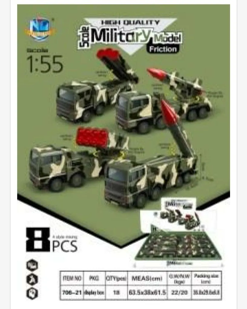 Zabawka Military Model Friction wyrzutnia rakiet 1:55