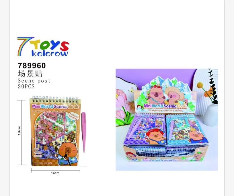 Zabawki Naklejki Kapibara Mini World Scrapbook 20 szt