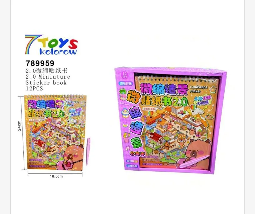 Zabawki Naklejki Kapibara Sticker Book 12 szt