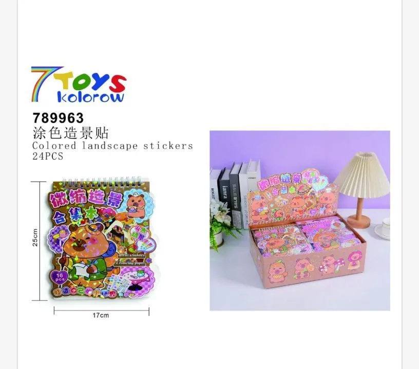 Zabawki Naklejki 7 Kolorów Kapibara 24 szt