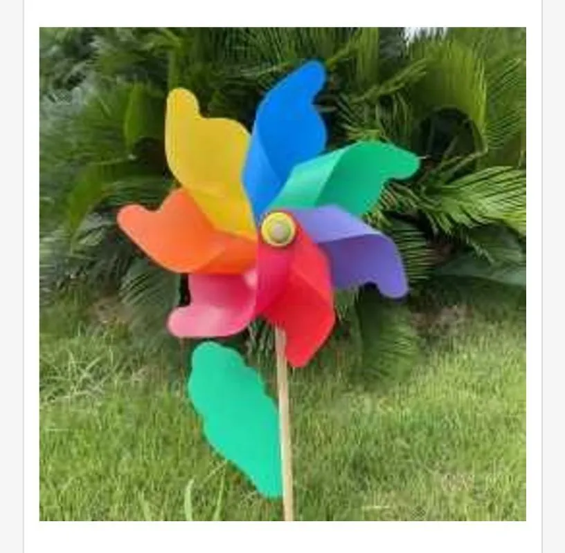 Wiatrak Plastikowy Tęczowy 32cm