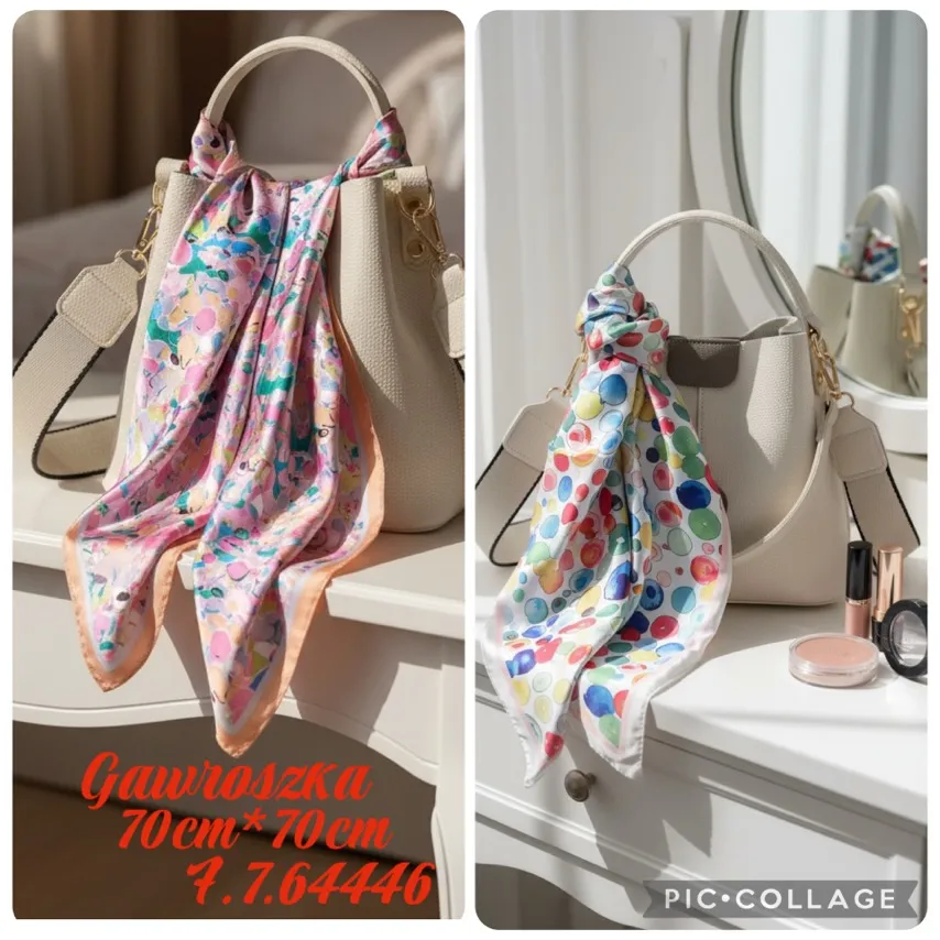 Chusta Damska Kwiatowa 70x70 cm