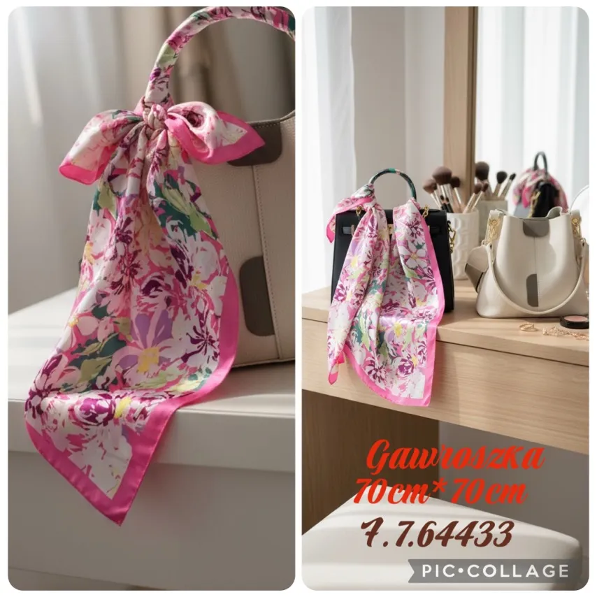 Chusta Damska Kwiatowa 70cm x 70cm