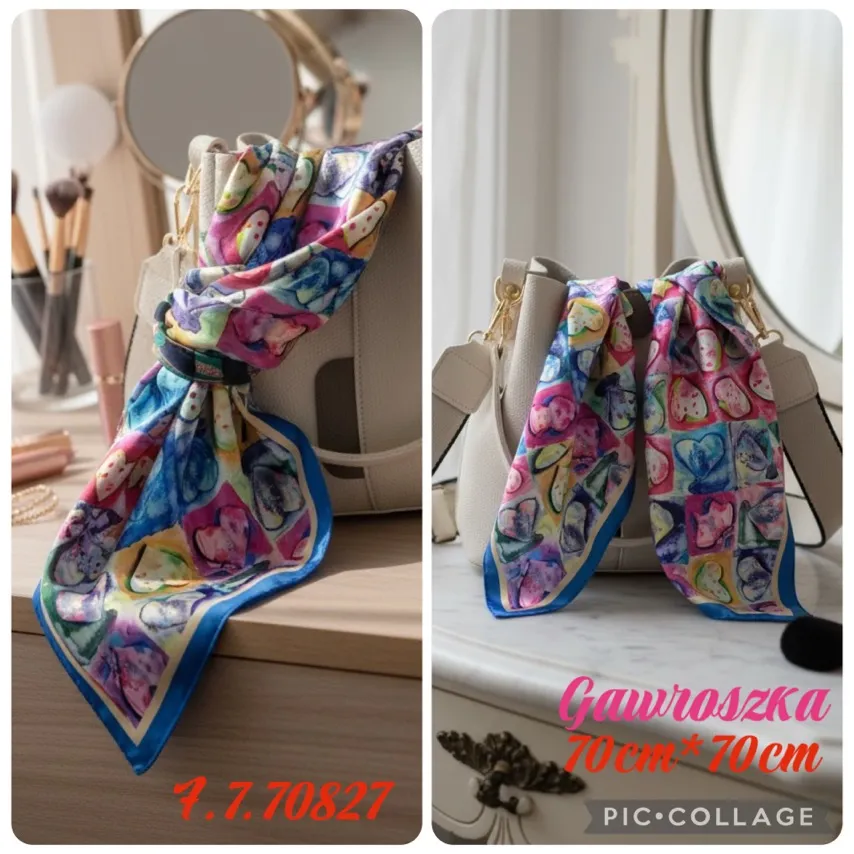 Chusta damska Gavwroszka 70cm x 70cm wielobarwna