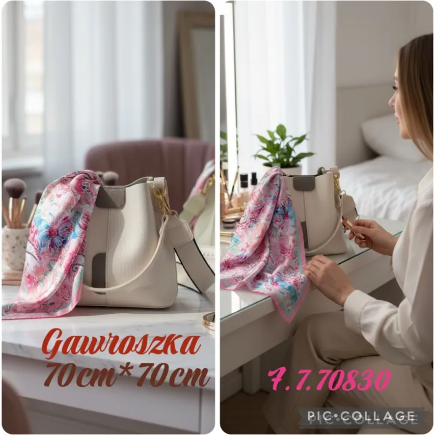 Chusta Damska Kwiatowa 70cm x 70cm