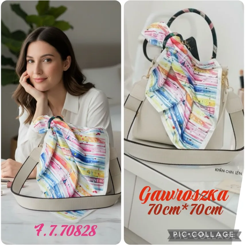 Chusta Damska Wielobarwna 70cm x 70cm