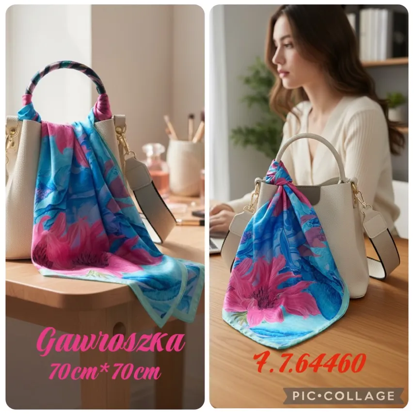 Chusta Damska Kwiatowa 70cm x 70cm