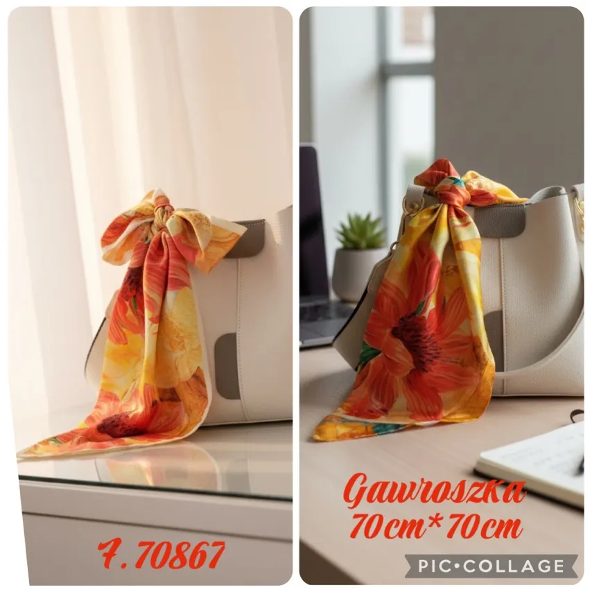 Chusta Damska Kwiatowa 70cm x 70cm