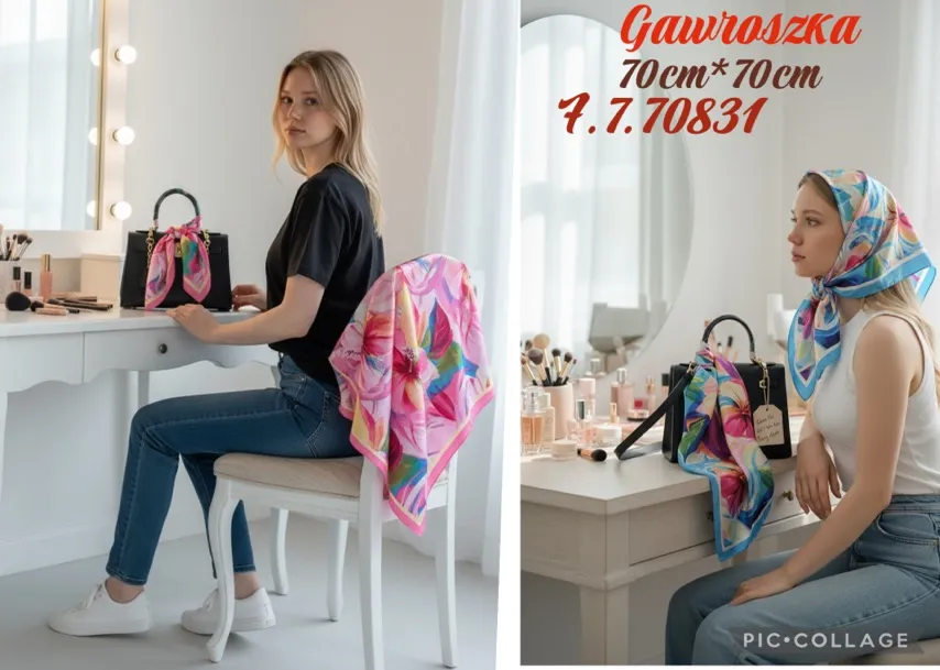 Chusta Damska Kwiatowa 70cm x 70cm SKU 170226-62