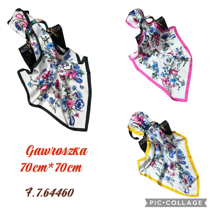 Chusta Damska Kwiatowa 47cm x 70cm Gaurroszka
