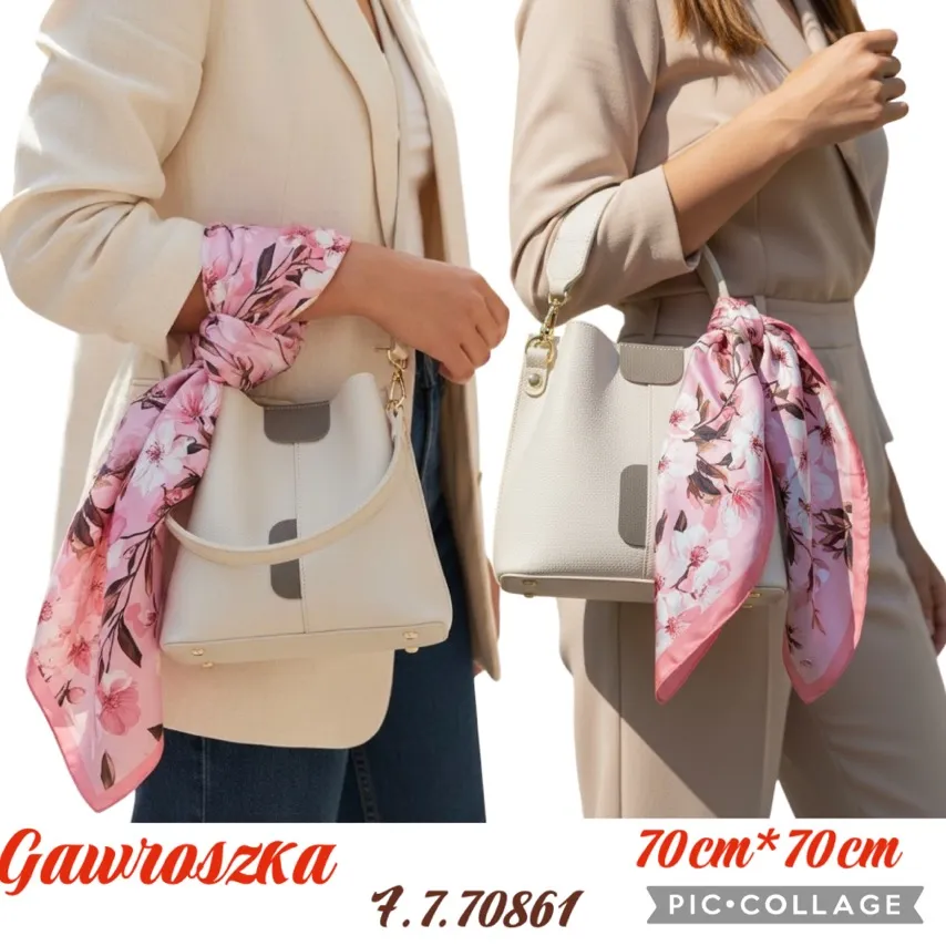 Chusta Damska Kwiatowa 70cm x 70cm Gawroskka