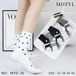 Skarpetki damskie Motyle białe czarne kropki roz. 35-38/39-42