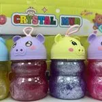 Crystal Mud Slime w słoikach z uchwytem świnki, 12 szt