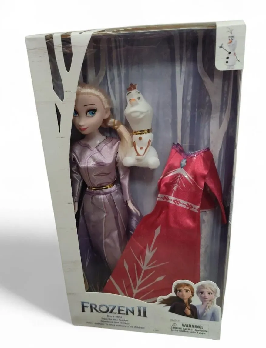 Lalka Frozen II Elsa z Olafem i suknią