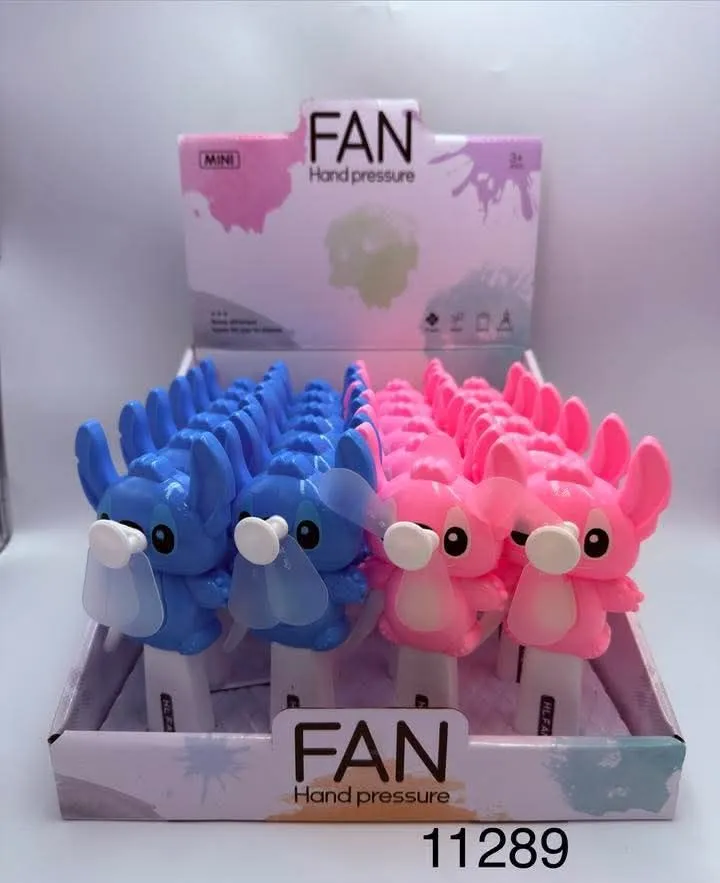 Mini Wentylator Ręczny Mini Fan Hand Pressure Niebieski/Różowy