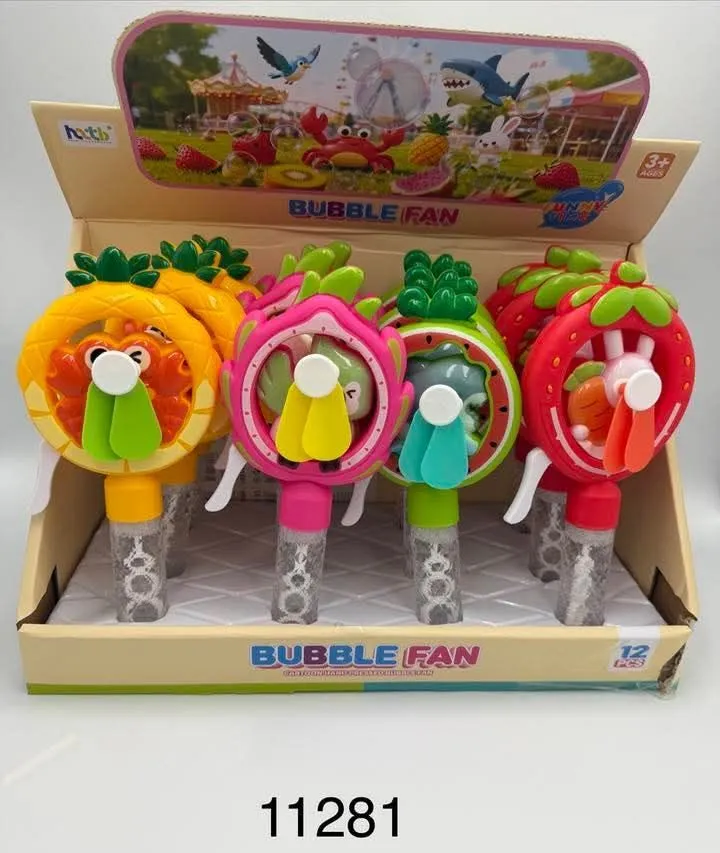 Mini Wentylator Ręczny Bubble Fan owoce 12 szt