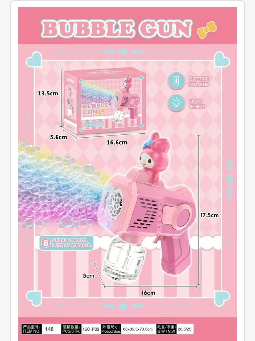 Pistolet do baniek mydlanych z My Melody 17 cm